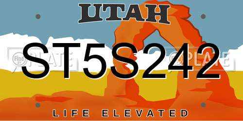 ST5S242 Utah License Plate