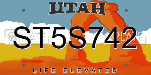 ST5S742 Utah License Plate