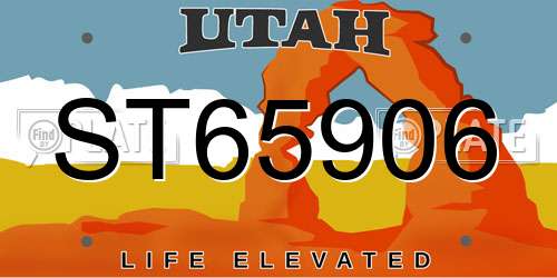 ST65906 Utah License Plate