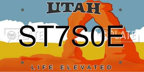 ST7S0E Utah License Plate
