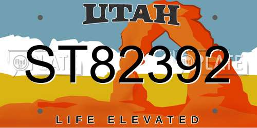 ST82392 Utah License Plate
