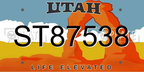 ST87538 Utah License Plate