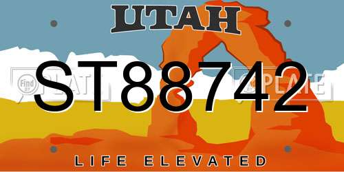 ST88742 Utah License Plate