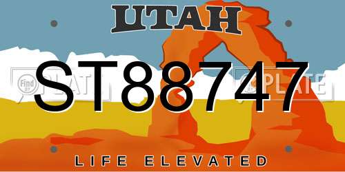 ST88747 Utah License Plate