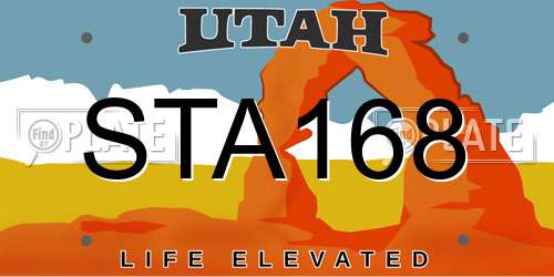 STA168 Utah License Plate