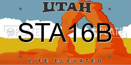 STA16B Utah License Plate