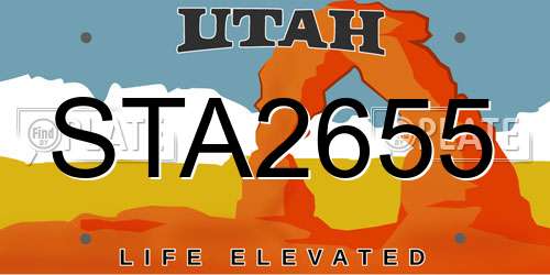 STA2655 Utah License Plate