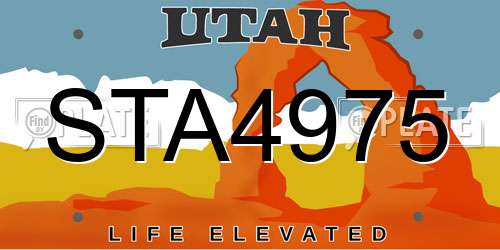 STA4975 Utah License Plate
