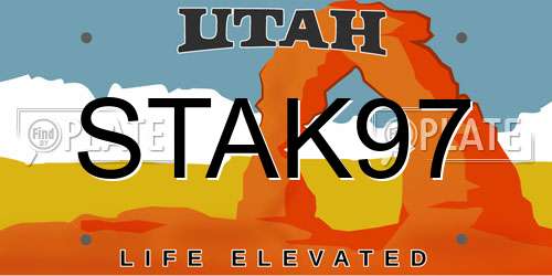 STAK97 Utah License Plate