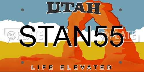 STAN55 Utah License Plate