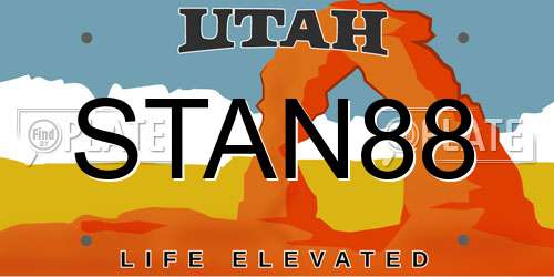 STAN88 Utah License Plate
