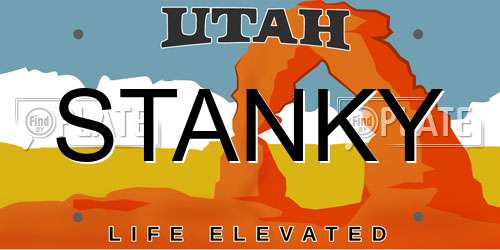STANKY Utah License Plate