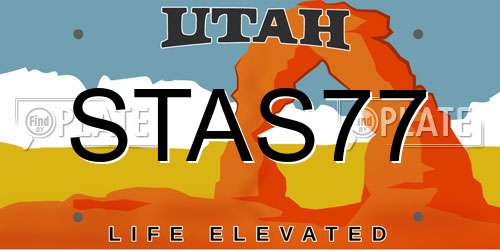 STAS77 Utah License Plate