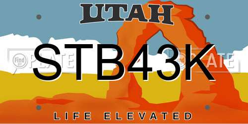 STB43K Utah License Plate