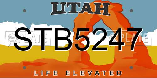 STB5247 Utah License Plate