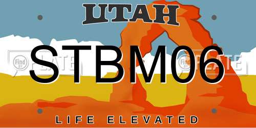 STBM06 Utah License Plate
