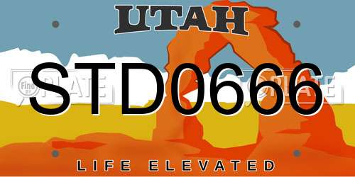 STD0666 Utah License Plate