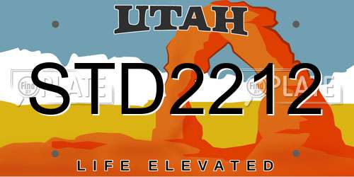 STD2212 Utah License Plate