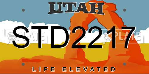 STD2217 Utah License Plate