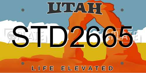 STD2665 Utah License Plate