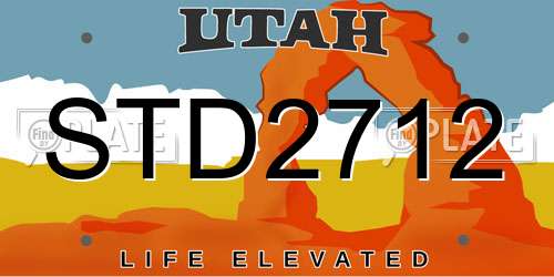 STD2712 Utah License Plate