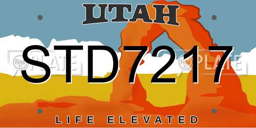 STD7217 Utah License Plate