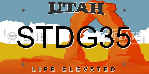 STDG35 Utah License Plate
