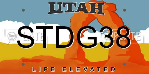 STDG38 Utah License Plate