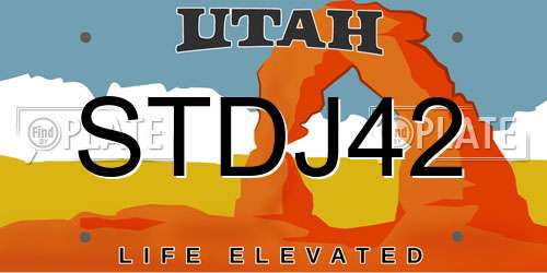 STDJ42 Utah License Plate
