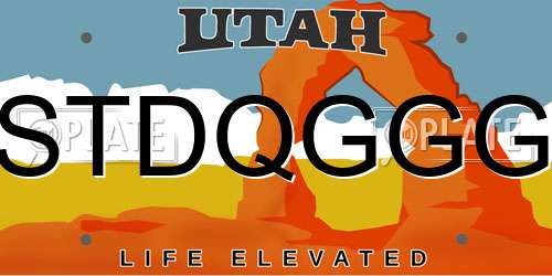 STDQGGG Utah License Plate
