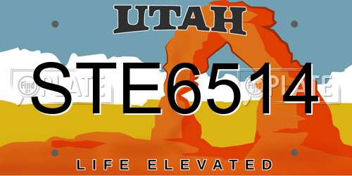 STE6514 Utah License Plate