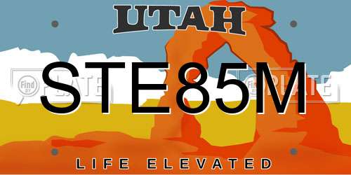 STE85M Utah License Plate