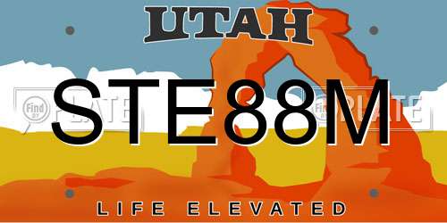 STE88M Utah License Plate