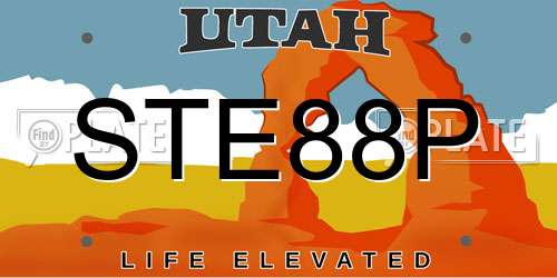 STE88P Utah License Plate