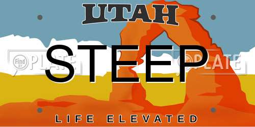 STEEP Utah License Plate