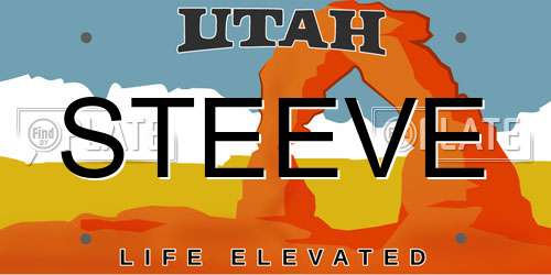 STEEVE Utah License Plate