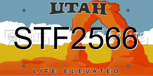 STF2566 Utah License Plate