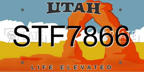 STF7866 Utah License Plate