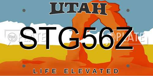 STG56Z Utah License Plate