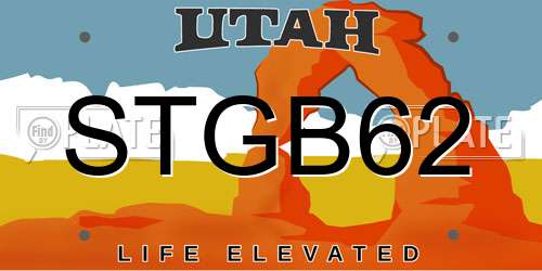 STGB62 Utah License Plate