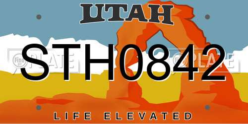 STH0842 Utah License Plate