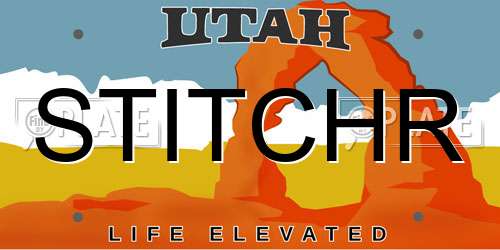 STITCHR Utah License Plate