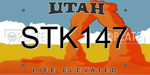 STK147 Utah License Plate