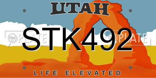 STK492 Utah License Plate