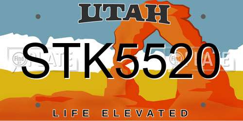 STK5520 Utah License Plate