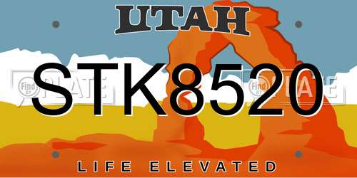 STK8520 Utah License Plate