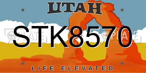STK8570 Utah License Plate