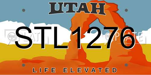 STL1276 Utah License Plate