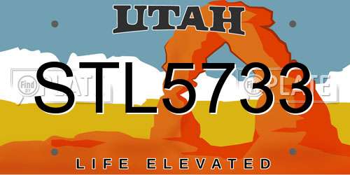 STL5733 Utah License Plate