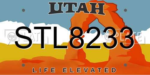 STL8233 Utah License Plate